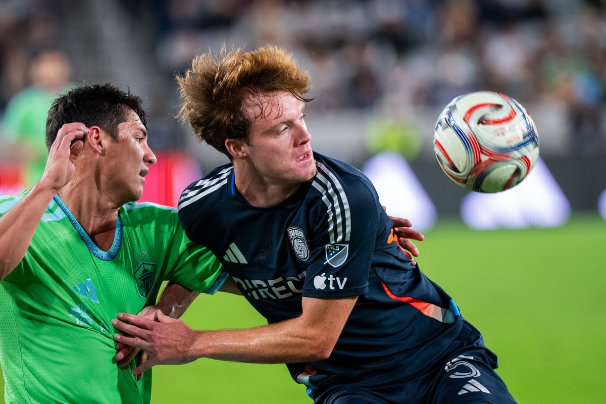 San Diego FC defender Kieran Sargeant looks for the ball during an MLS soccer game against Seattle Sounders, Saturday, October 24, 2026 in San Diego, California. San Diego FC defender Kieran Sargeant looks for the ball during an MLS soccer game against Seattle Sounders, Saturday, October 24, 2026 in San Diego, California.