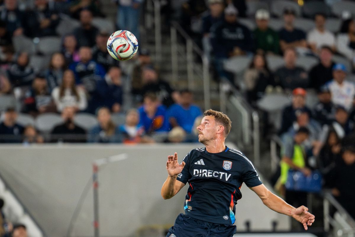 San Diego FC defender Christopher McVey headers the ball during an MLS soccer game against Seattle Sounders, Saturday, October 24, 2026 in San Diego, California. San Diego FC defender Christopher McVey headers the ball during an MLS soccer game against Seattle Sounders, Saturday, October 24, 2026 in San Diego, California.