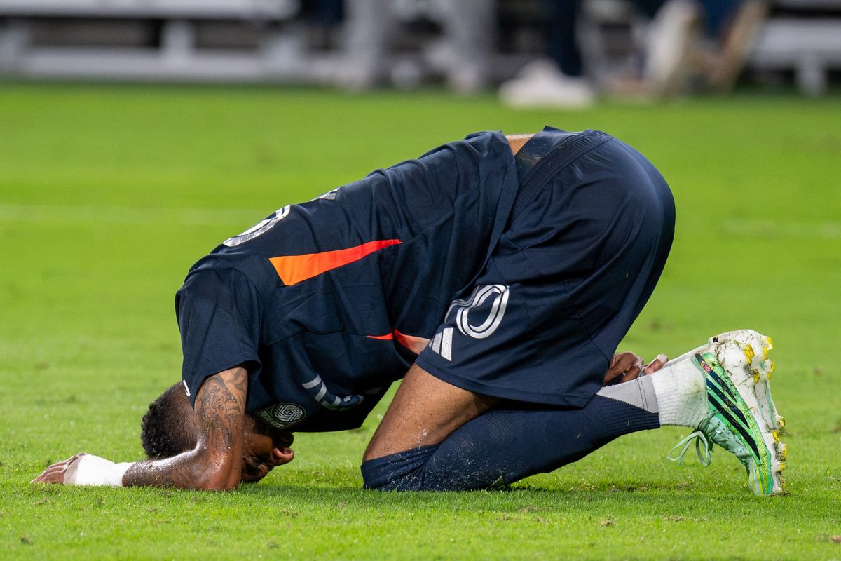 San Diego FC forward Amahl Pellegrino goes down for an injury during an MLS soccer game against Seattle Sounders, Saturday, October 24, 2026 in San Diego, California. San Diego FC forward Amahl Pellegrino goes down for an injury during an MLS soccer game against Seattle Sounders, Saturday, October 24, 2026 in San Diego, California.