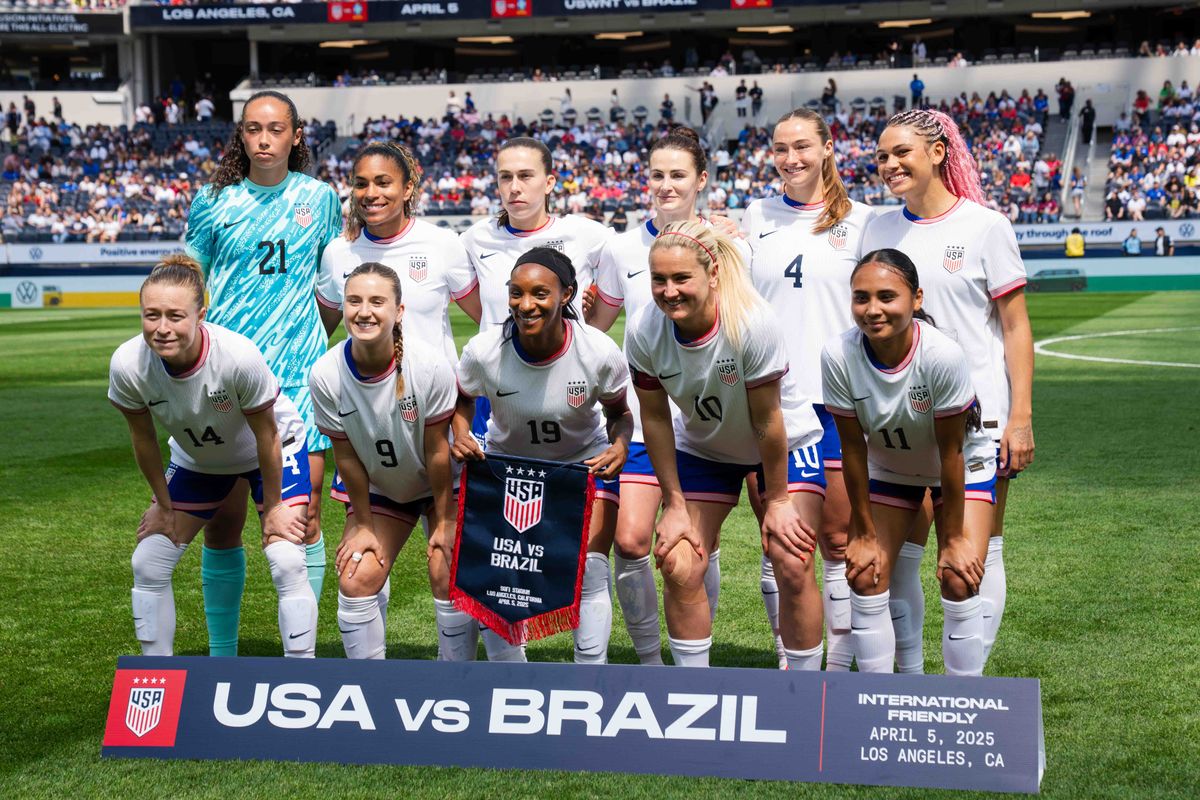 US Women’s National Team’s Starting XI for a friendly match against Brazil on April 5th, 2025 in Inglewood California
