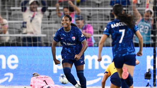 Trinity Byars delivers four goal contributions in San Diego Wave's win over Utah taken at Snapdragon Stadium (San Diego Wave FC). Photo by Denis Poroy-Imagn Images