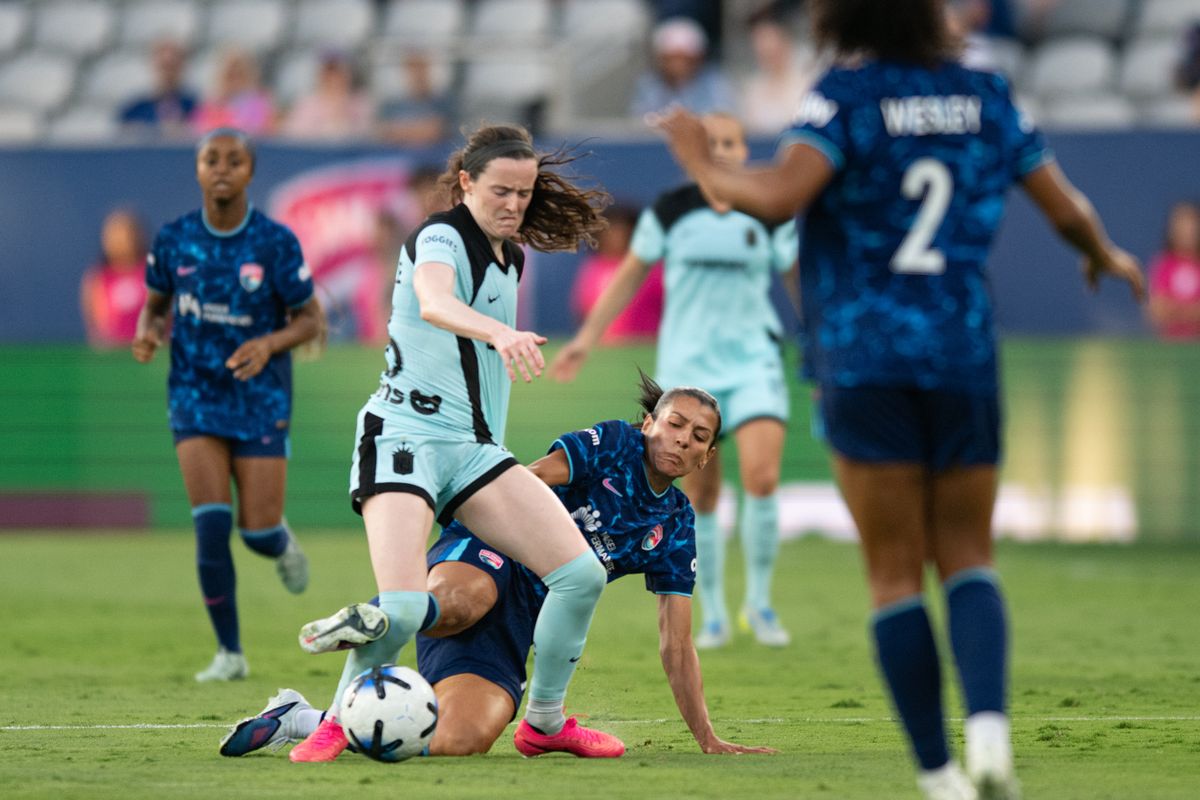 San Diego Wave midfielder Kenza Dali (10) slides and tackles Gotham FC midfielder Rose Lavelle (16) during an NWSL match between Gotham FC and San Diego Wave on Saturday, July 4, 2026 at Snapdragon Stadium in San Diego California San Diego Wave midfielder Kenza Dali (10) slides and tackles Gotham FC midfielder Rose Lavelle (16) during an NWSL match between Gotham FC and San Diego Wave on Saturday, July 4, 2026 at Snapdragon Stadium in San Diego California
