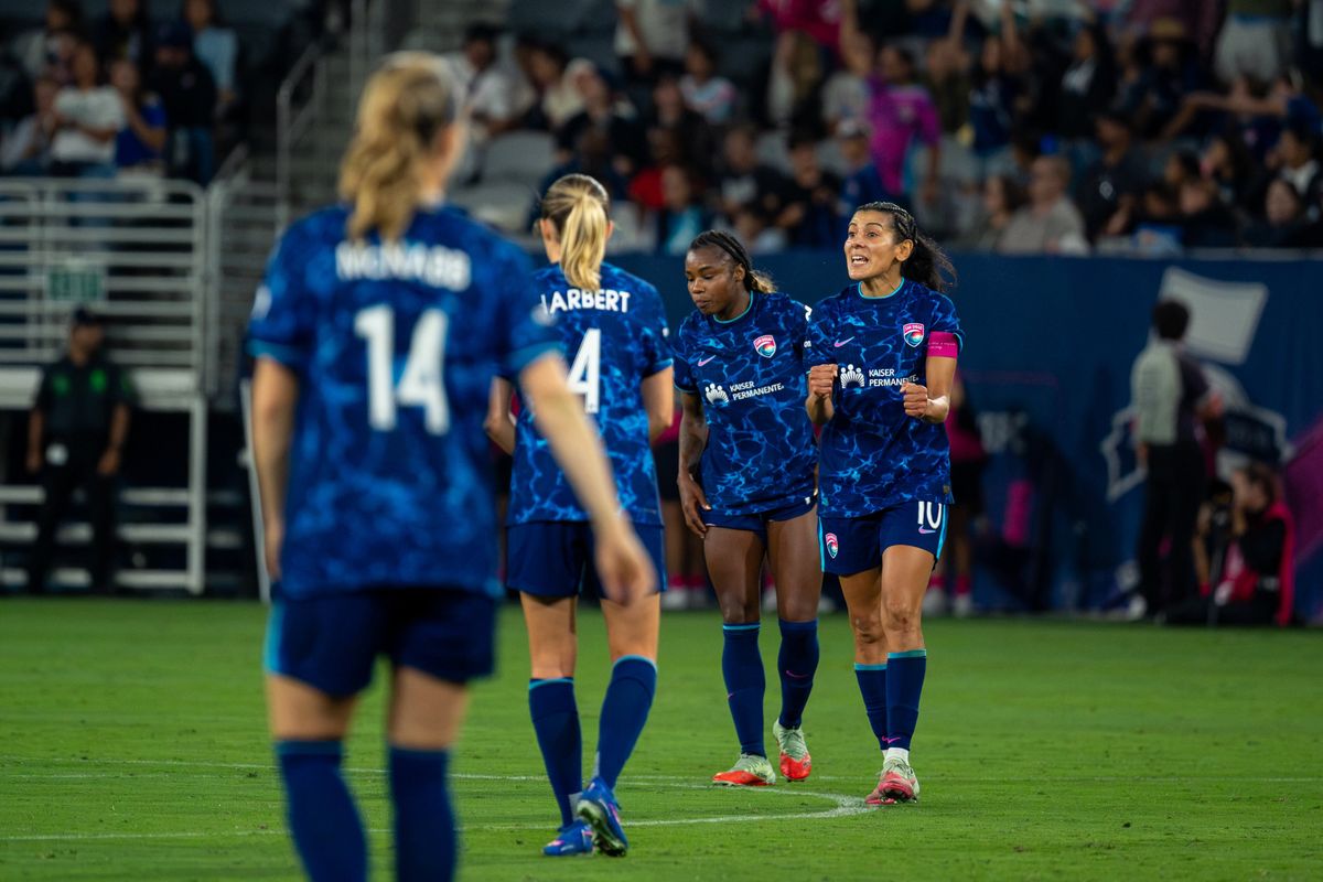 San Diego Wave FC midfielder Kenza Dali celebrates her goal during an NWSL soccer game against KC Current, Friday, September 18, 2026 in San Diego, California. San Diego Wave FC midfielder Kenza Dali celebrates her goal during an NWSL soccer game against KC Current, Friday, September 18, 2026 in San Diego, California.