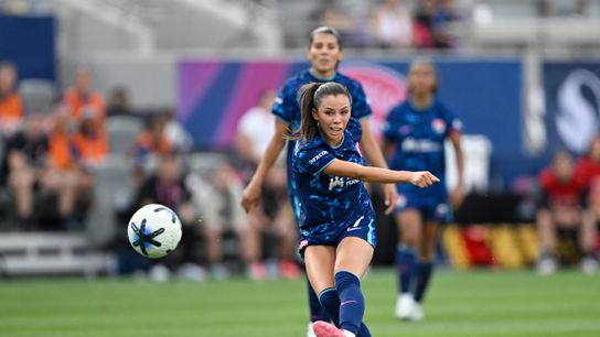 Melanie Barcenas rocket powers San Diego Wave past Gotham FC taken at Snapdragon Stadium (San Diego Wave FC). Photo by Denis Poroy-Imagn Images