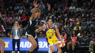 Sparks defeat Aces in Vegas, win second straight game taken at Michelob Ultra Arena (Los Angeles Sparks). Photo by DJ Cabanlong - The Sporting Tribune 