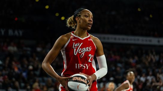 Agent 0 delivers Aces' first home win taken at Michelob ULTRA Arena (Las Vegas Aces). Photo by DJ Cabanlong - The Sporting Tribune 