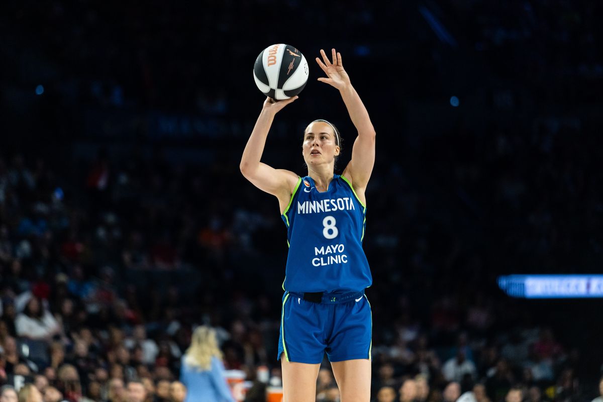 Minnesota Lynx guard Antonia Delaere (8) shoots the ball during a WNBA game between the Las Vegas Aces and the Minnesota Lynx, Saturday June 13, 2026 in Las Vegas, Nev. Minnesota Lynx guard Antonia Delaere (8) shoots the ball during a WNBA game between the Las Vegas Aces and the Minnesota Lynx, Saturday June 13, 2026 in Las Vegas, Nev.