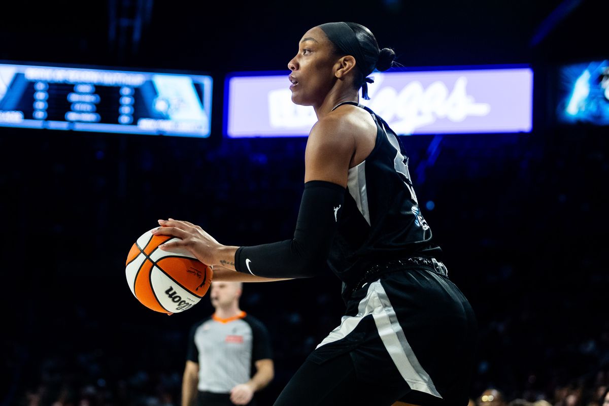 Las Vegas Aces forward A’ja Wilson (22) looks to shoot the ball during a WNBA game between the Las Vegas Aces and the New York Liberty, Tuesday June 23, 2026 in Las Vegas, Nev. Las Vegas Aces forward A’ja Wilson (22) looks to shoot the ball during a WNBA game between the Las Vegas Aces and the New York Liberty, Tuesday June 23, 2026 in Las Vegas, Nev.
