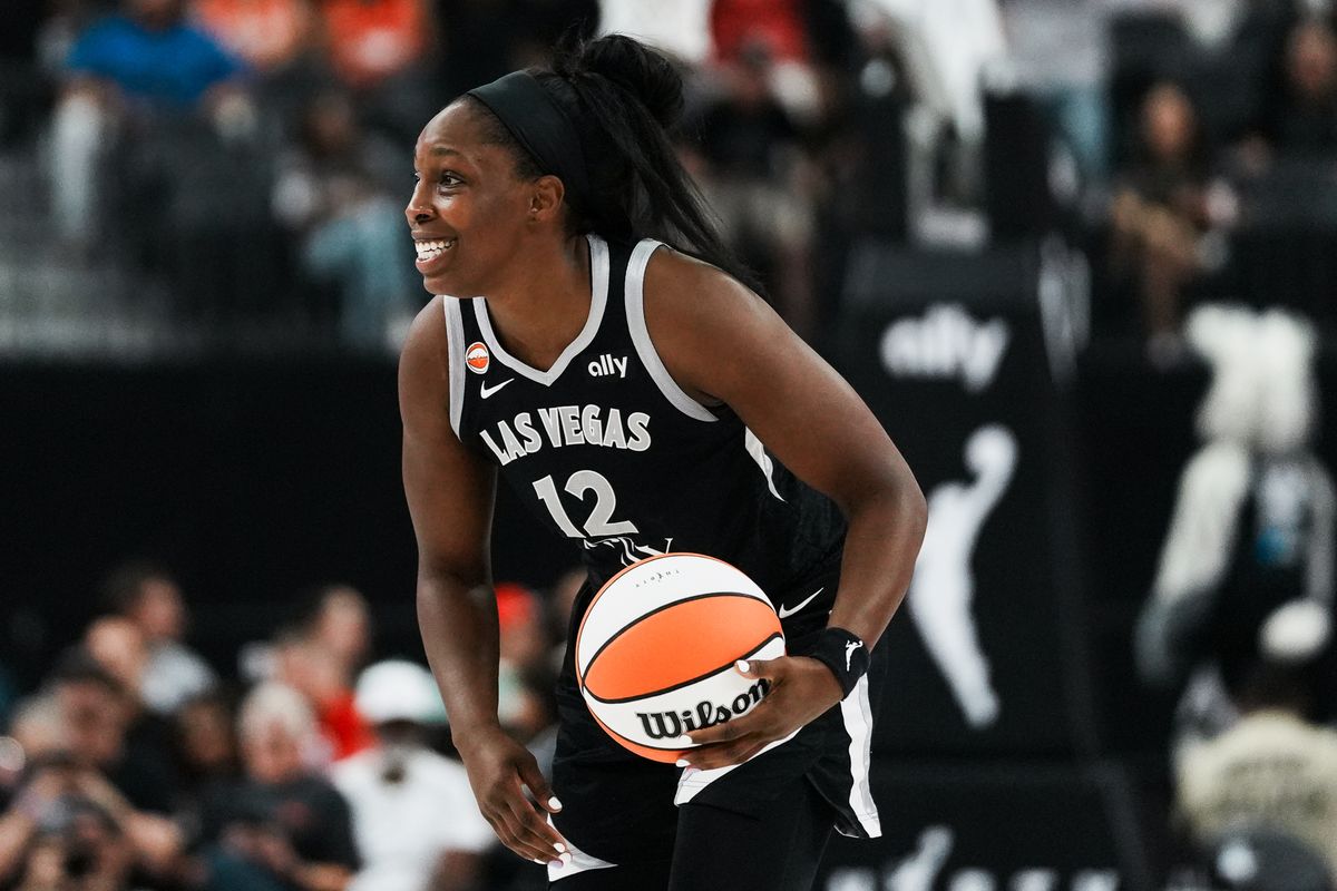 Las Vegas Aces guard Chelsea Gray (12) looks ahead during WNBA game against Indiana Fever on Sunday July 5, 2026 at T-Mobile Arena in Las Vegas. Las Vegas Aces guard Chelsea Gray (12) looks ahead during WNBA game against Indiana Fever on Sunday July 5, 2026 at T-Mobile Arena in Las Vegas.