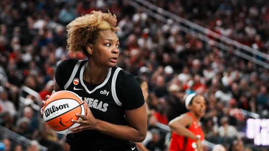 Aces confirm NaLyssa Smith to miss rest of season with injury (Las Vegas Aces). Photo by Kalin Sipes - The Sporting Tribune