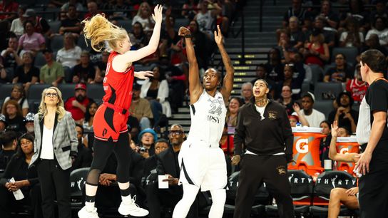 No Fire hazard in Vegas; Aces win secures season sweep of Portland taken at Michelob ULTRA Arena (Las Vegas Aces). Photo by RJ Forbus - The Sporting Tribune