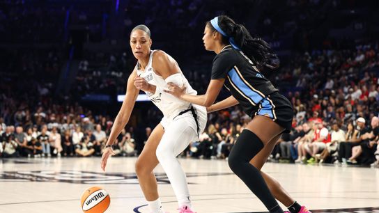 Aces defensive frailties exposed by Dream in second straight defeat taken at Michelob ULTRA Arena (Las Vegas Aces). Photo by RJ Forbus - The Sporting Tribune