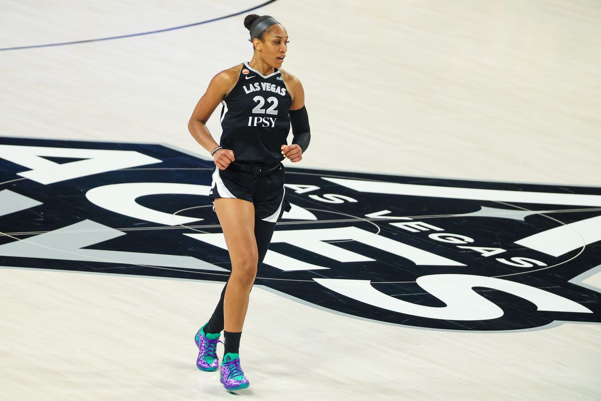 Las Vegas Aces center A'ja Wilson (22) seen during the WNBA game against the Toronto Tempo on Friday, August 28, 2026, at Michelob ULTRA Arena in Las Vegas, Nevada. Las Vegas Aces center A'ja Wilson (22) seen during the WNBA game against the Toronto Tempo on Friday, August 28, 2026, at Michelob ULTRA Arena in Las Vegas, Nevada.