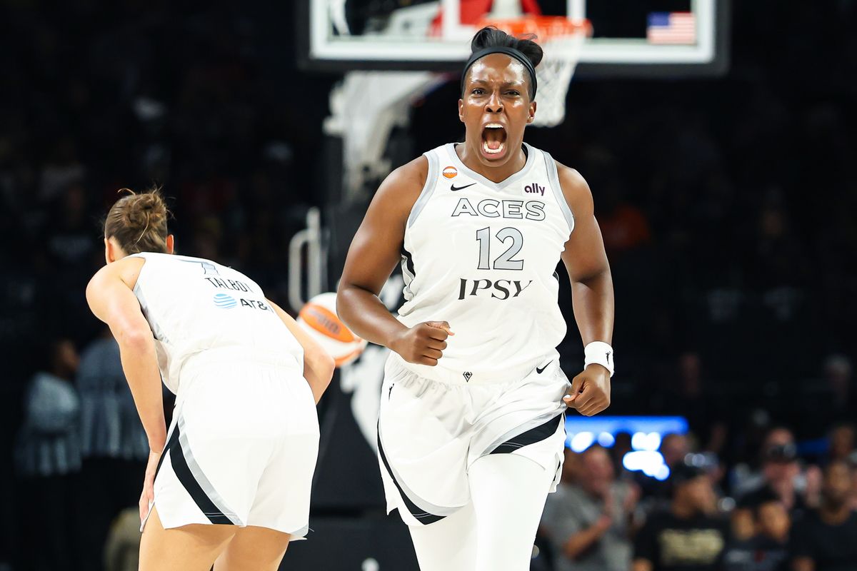 Las Vegas Aces guard Chelsea Gray (12) reacts after making a basket in the first quarter of the WNBA game against the Los Angeles Sparks on Tuesday, September 22, 2026, at Michelob ULTRA Arena in Las Vegas, Nevada. Las Vegas Aces guard Chelsea Gray (12) reacts after making a basket in the first quarter of the WNBA game against the Los Angeles Sparks on Tuesday, September 22, 2026, at Michelob ULTRA Arena in Las Vegas, Nevada.