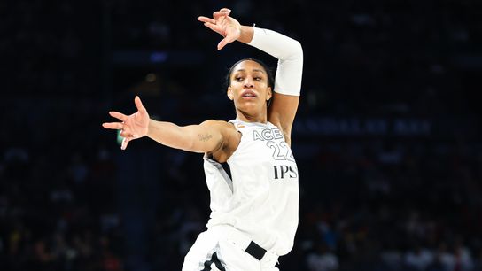 TST Images: Aces defeat the Sparks, 89-79, at Michelob ULTRA Arena taken at Michelob ULTRA Arena (Las Vegas Aces). Photo by RJ Forbus - The Sporting Tribune