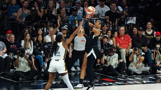 A’ja Wilson begins playoffs in dominant fashion as Aces take Game One taken at Michelob ULTRA Arena (Las Vegas Aces). Photo by RJ Forbus - The Sporting Tribune