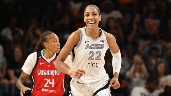 Aces make it 10 straight behind big games from Wilson, Evans taken at CareFirst Arena (Las Vegas Aces)