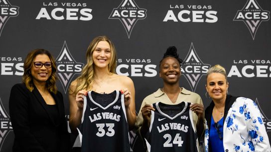 TST Images: Las Vegas Aces introduce Loyd and Kitley taken at Las Vegas Aces Headquarters  (Las Vega Aces)
