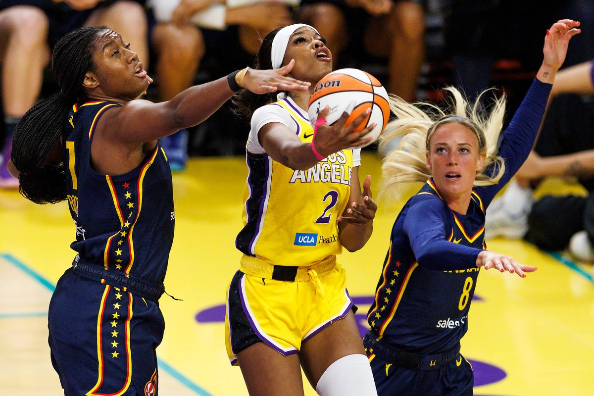 Rickea Jackson #2 of the Los Angeles Sparks scores during the game against the Indiana Fever at Crypto.com Arena on August 5, 2025 in Los Angeles, California. Rickea Jackson #2 of the Los Angeles Sparks scores during the game against the Indiana Fever at Crypto.com Arena on August 5, 2025 in Los Angeles, California.
