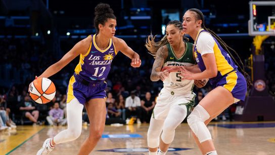 Sparks face Storm in second game of back-to-back taken at Climate Pledge Arena (Los Angeles Sparks)