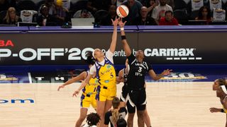 Sparks face Aces in rematch of Opening Night taken at Michelob Ultra Arena (Los Angeles Sparks). Photo by Robert Talamantes - The Sporting Tribune