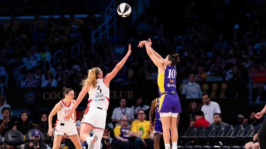 Sarah Ashlee Barker returns to Crypto with a fire under her belt taken Crypto.com Arena (Los Angeles Sparks). Photo by John Panganiban-The Sporting Tribune