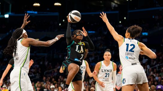 Sparks face Lynx on Wednesday matinee taken at Target Center (Los Angeles Sparks). Photo by Nico Alba - The Sporting Tribune