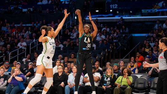 Los Angeles Sparks forward Nneka Ogwumike (30) shoots a three pointer during a WNBA game against the Minnesota Lynx, Wednesday June 17th, 2026 in Los Angeles, California. Los Angeles Sparks forward Nneka Ogwumike (30) shoots a three pointer during a WNBA game against the Minnesota Lynx, Wednesday June 17th, 2026 in Los Angeles, California.
