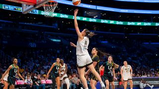Former Bruin and Sky guard Gabriela Jaquez enjoys homecoming in match-up with Sparks taken at Crypto.com Arena (UCLA). Photo by Nico Alba - The Sporting Tribune