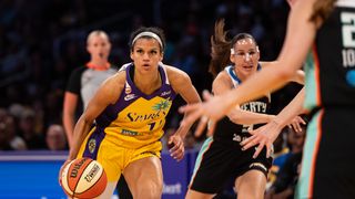 Rae Burrell provides spirit despite Sparks' nail biting loss taken at Crypto.com Arena (Los Angeles Sparks). Photo by Edwin So - The Sporting Tribune
