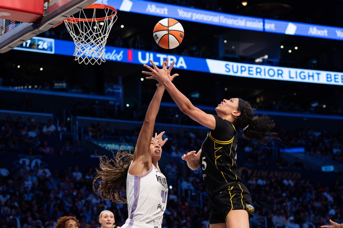 Los Angeles Sparks center Iliana Rupert (12) during a WNBA basketball game against the Golden State Valkyries on August 9th, 2026 in Los Angeles, CA. Los Angeles Sparks center Iliana Rupert (12) during a WNBA basketball game against the Golden State Valkyries on August 9th, 2026 in Los Angeles, CA.