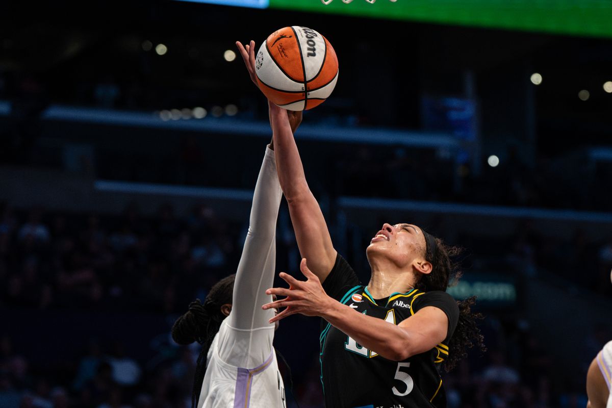 Los Angeles Sparks center Iliana Rupert (12) during a WNBA basketball game against the Golden State Valkyries on August 9th, 2026 in Los Angeles, CA. Los Angeles Sparks center Iliana Rupert (12) during a WNBA basketball game against the Golden State Valkyries on August 9th, 2026 in Los Angeles, CA.