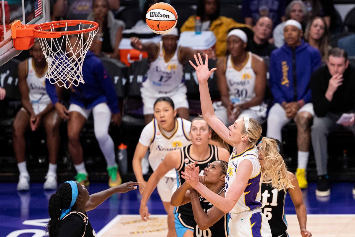 LA Sparks forward Cameron Brink (22) takes a lay-up at a WNBA basketball game against the Atlanta Dream, Monday August 24th, 2026 in Los Angeles, California. LA Sparks forward Cameron Brink (22) takes a lay-up at a WNBA basketball game against the Atlanta Dream, Monday August 24th, 2026 in Los Angeles, California.