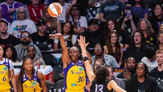 Sparks fall short against Valkyries in Nneka Ogwumike's final career WNBA game taken at Crypto.com Arena (Los Angeles Sparks). Photo by John Panganiban-The Sporting Tribune