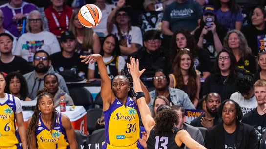 Sparks fall short against Valkyries in Nneka Ogwumike's final career WNBA game taken at Crypto.com Arena (Los Angeles Sparks). Photo by John Panganiban-The Sporting Tribune