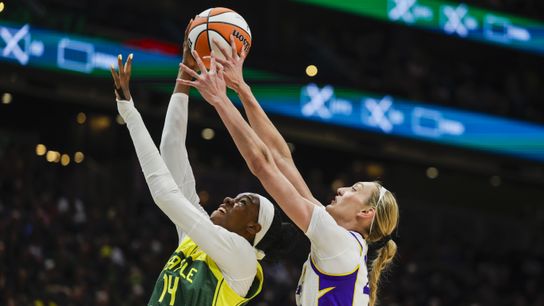 Sparks close out with 11-0 run to defeat Storm in Seattle taken at Climate Pledge Arena (Los Angeles Sparks)
