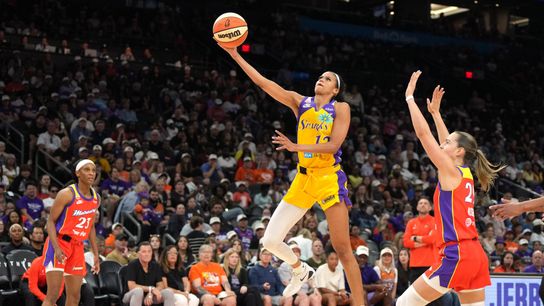 Sparks hold on to beat Mercury on the road taken at Mortgage Matchup Center (Los Angeles Sparks). Photo by Rick Scuteri-Imagn Images