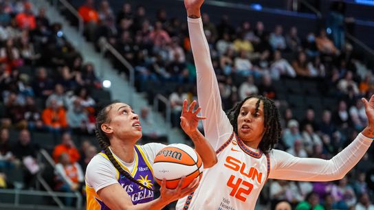 Sparks fall short against Sun, had three-game win streak halted taken at PeoplesBank Arena (Los Angeles Sparks). Photo by David Butler II-Imagn Images