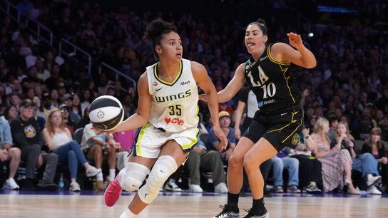 Azzi Fudd is loving her WNBA experience taken at Crypto.com Arena (Los Angeles Sparks). Photo by Kirby Lee-Imagn Images