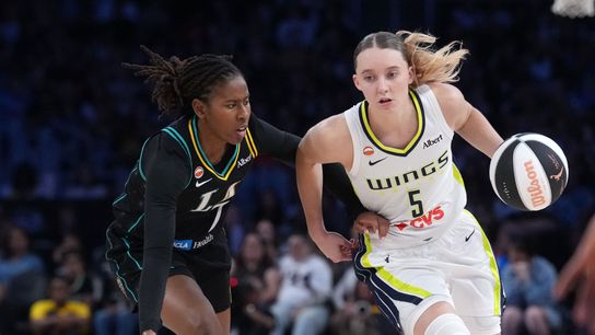 Paige Bueckers enjoys playing in Los Angeles taken at Crypto.com Arena (Los Angeles Sparks). Photo by Kirby Lee-Imagn Images