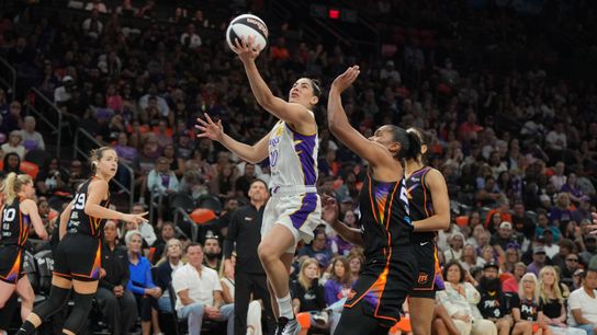 Sparks beat Mercury in OT behind Plum's 43 points taken at Mortgage Matchup Center (Los Angeles Sparks). Photo by Rick Scuteri-Imagn Images