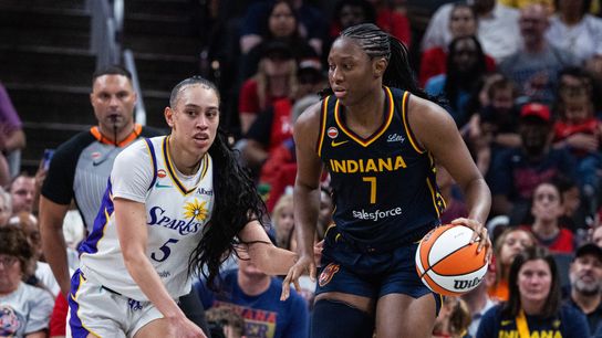Sparks sent to second straight blowout loss by Fever taken at Gainbridge Fieldhouse (Los Angeles Sparks). Photo by Trevor Ruszkowski-Imagn Images