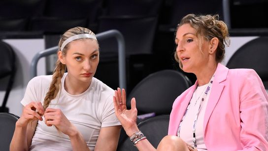 Sparks part ways with General Manager Raegan Pebley taken in Los Angeles (Los Angeles Sparks). Photo by Robert Hanashiro-Imagn Images