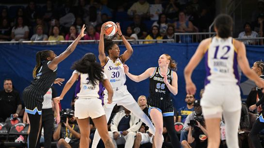 Sparks lose to Sky, now 0-3 on current road trip taken at Wintrust Arena (Los Angeles Sparks). Photo by Patrick Gorski-Imagn Images