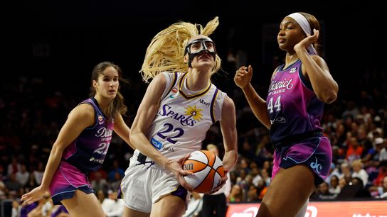 Sparks continue road trip as they take on Mystics taken at CareFirst Arena (Los Angeles Sparks). Photo by Geoff Burke-Imagn Images