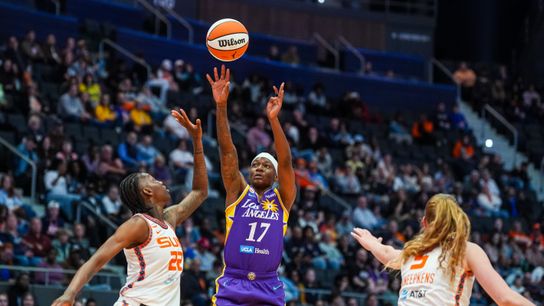 Sparks finish road trip against Sun in TD Garden taken at TD Garden (Los Angeles Sparks). Photo by David Butler II-Imagn Images