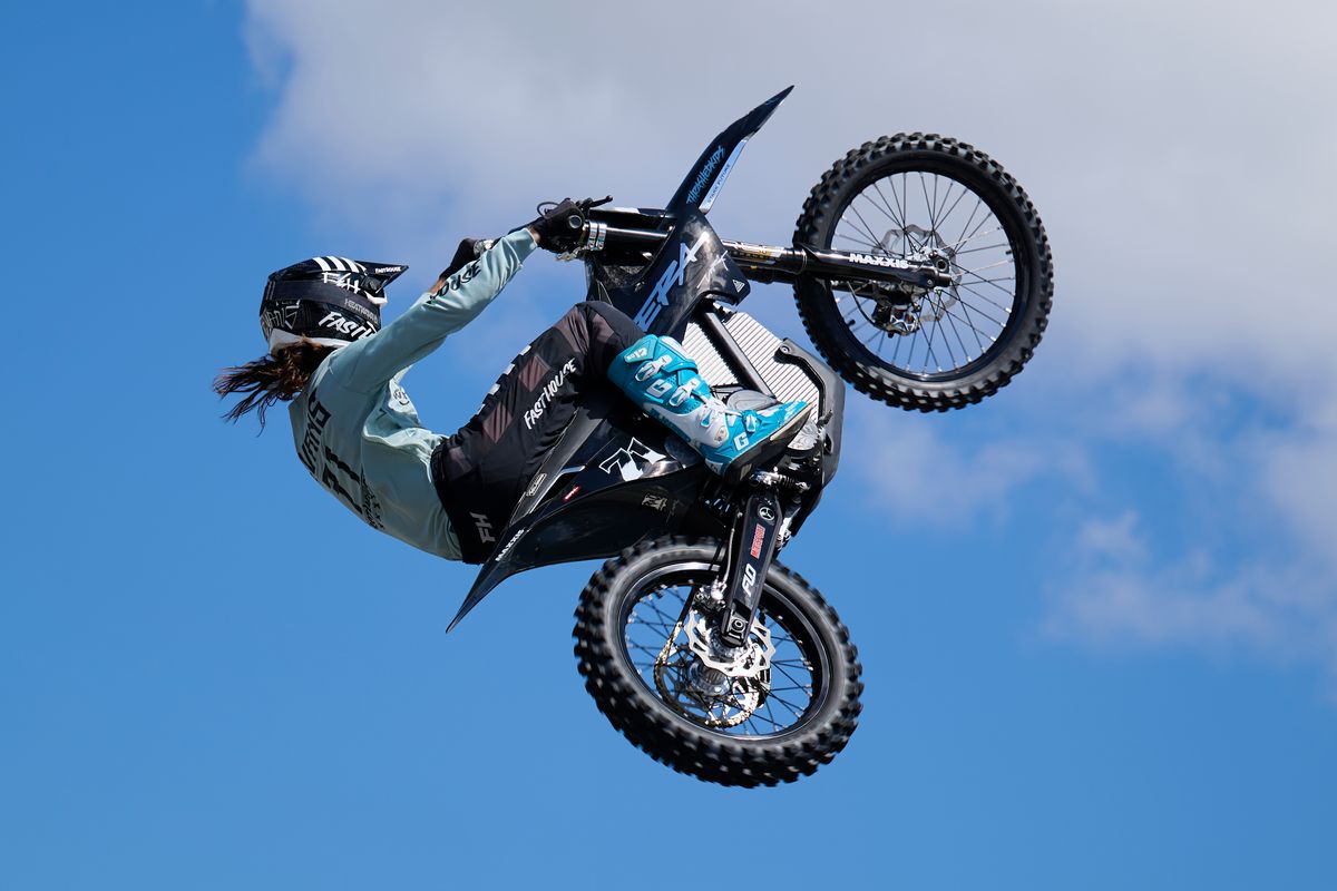 Patrick Evans wins Moto X best trick during X Games Sacramento on June 27th, 2026, at Cal Expo in Sacramento, California.