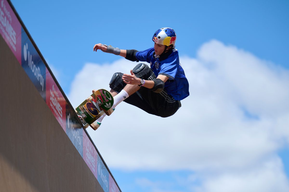 Team XC São Paulo’s Gui Khury wins mens skateboard vert best trick during X Games Sacramento on June 27th, 2026, at Cal Expo in Sacramento, California.