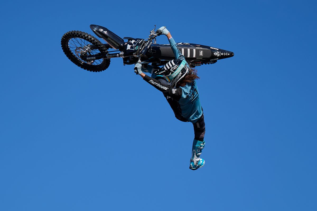 Patrick Evans wins Moto X best trick during X Games Sacramento on June 27th, 2026, at Cal Expo in Sacramento, California.